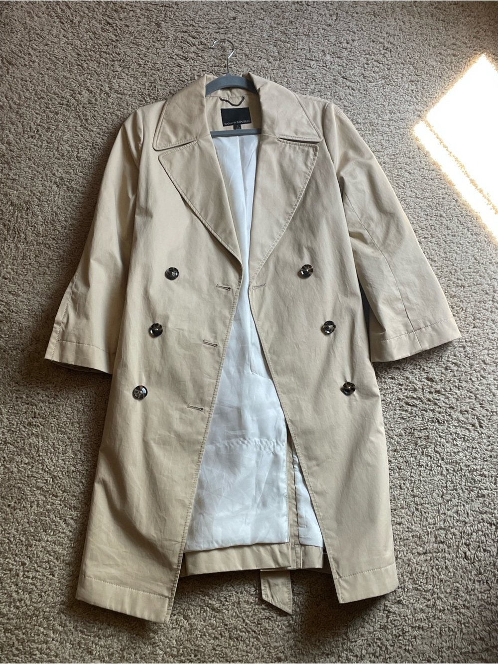 Banana Republic Tan Double-Breasted Trench Coat